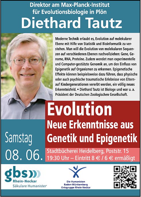 Vortrag: Evolution – Neue Erkenntnisse aus Genetik und Epigenetik